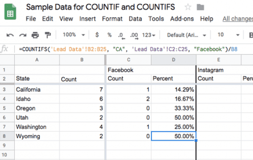 countif not equal to google sheets