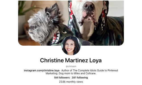 Christine Martinez Loya's Pinterest page
