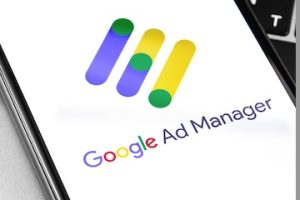 Google Ad Manager logo on a smartphone screen