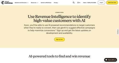 Home page of Intuit Mailchimp