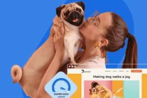 Image from Bluehost of a female holding a dog